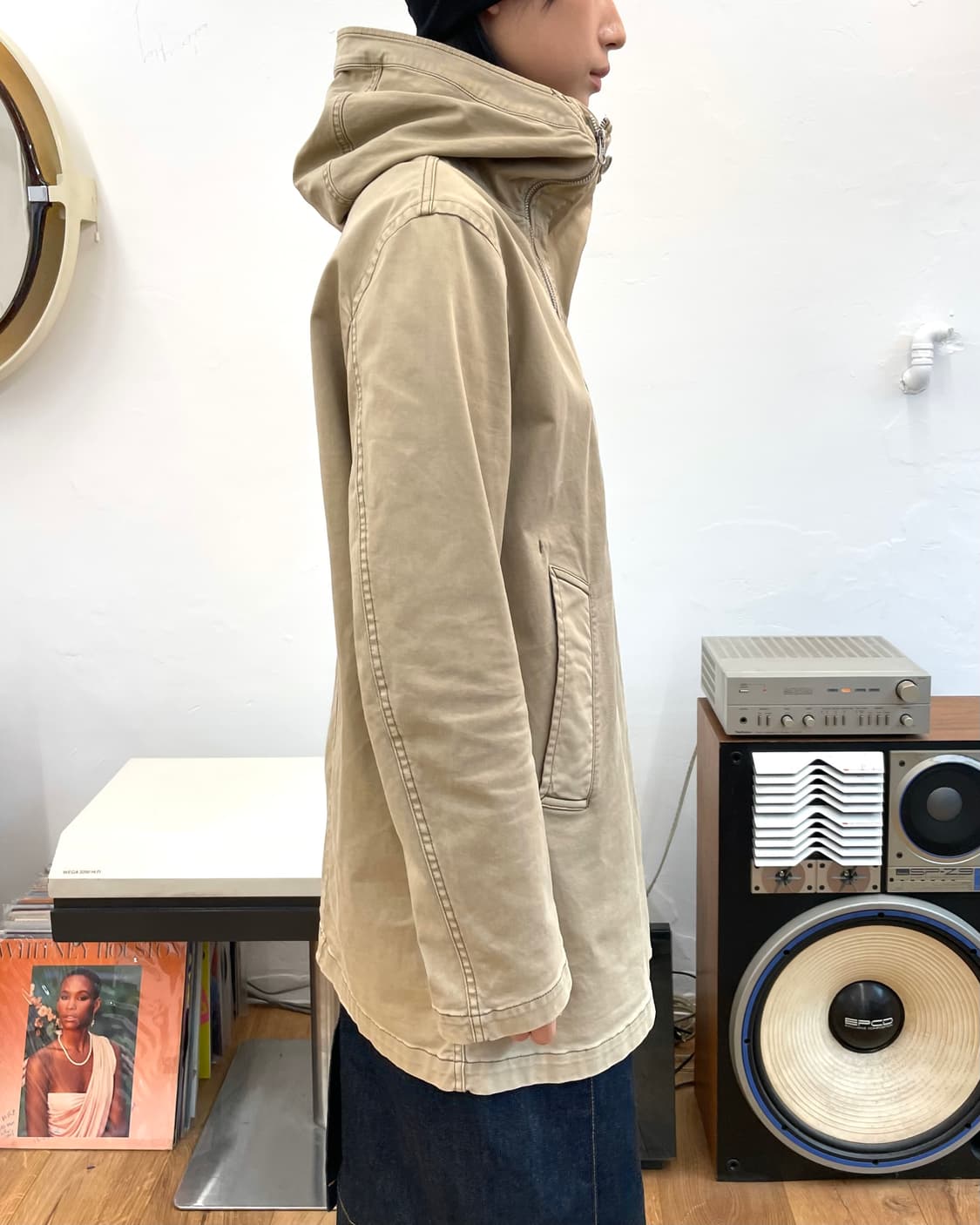 [M] 카반 드 주카 사선 지퍼 후드 코트 상품이미지4