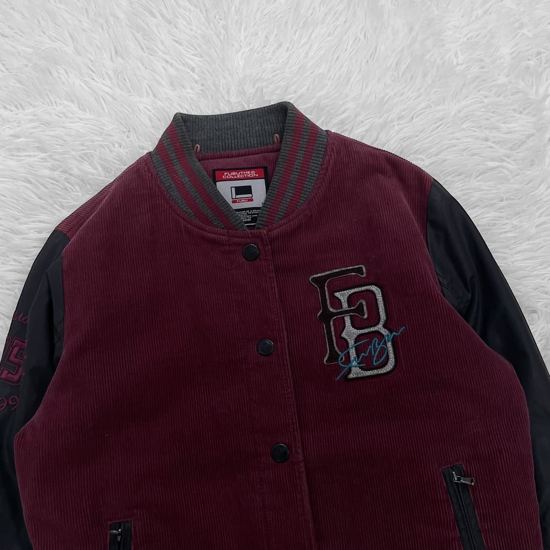 후부 Fubu 코듀로이 바시티 자켓 버건디 상품이미지4