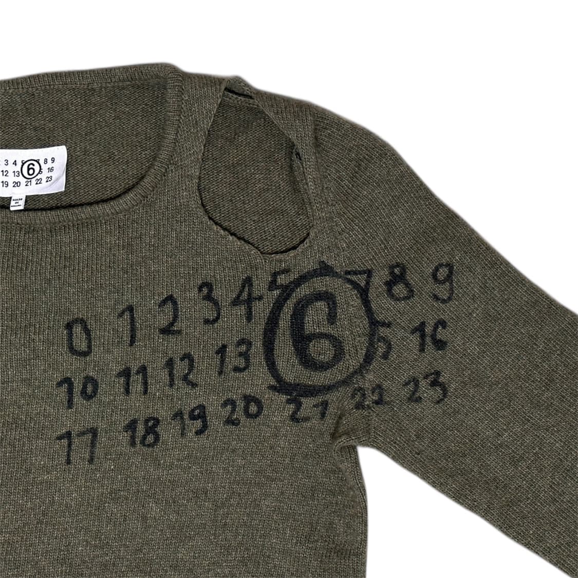 MM6 Number printed Cut-Out Wool Sweater 상품이미지7