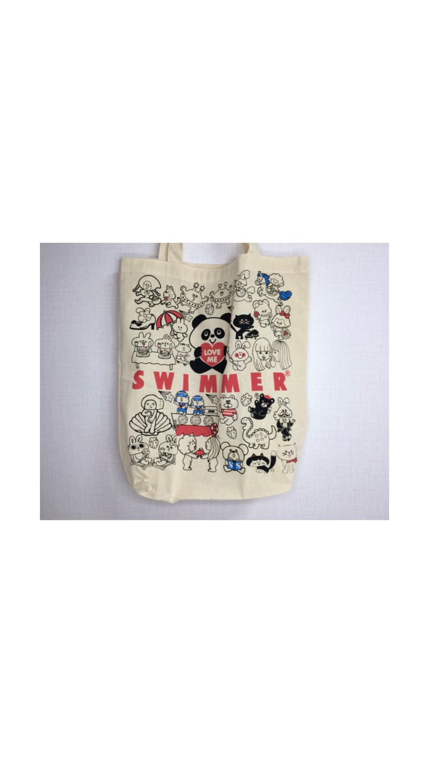 swimmer 스위머 팬더 프린팅 에코백 숄더백 상품이미지2