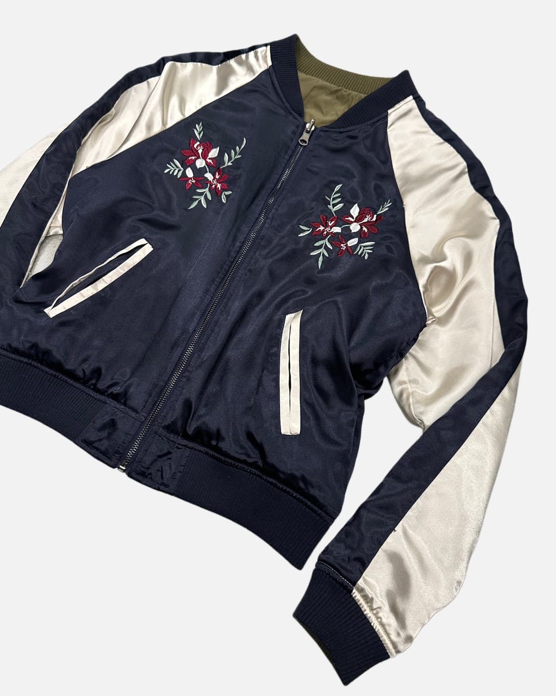 flower embroidery reversible sukajan 상품이미지2