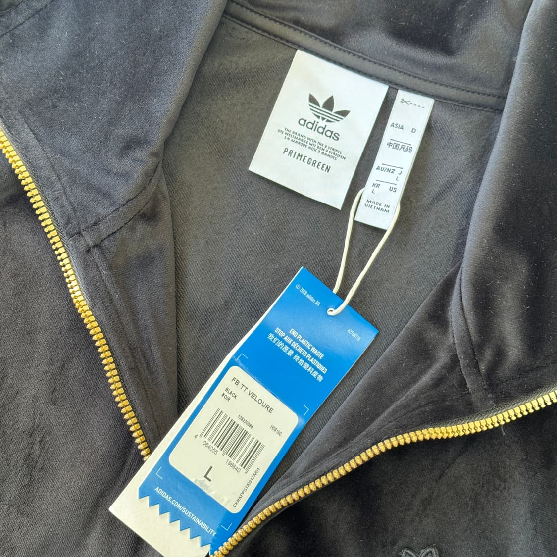 아디다스 벨루어 벨벳 트랙탑 져지 L 상품이미지5