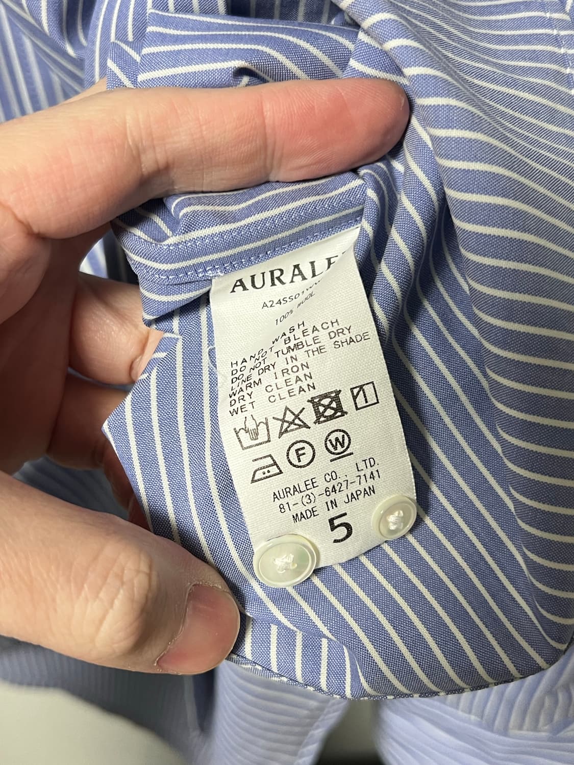 AURALEE 오라리 스트라이프 울 셔츠 5 상품이미지6