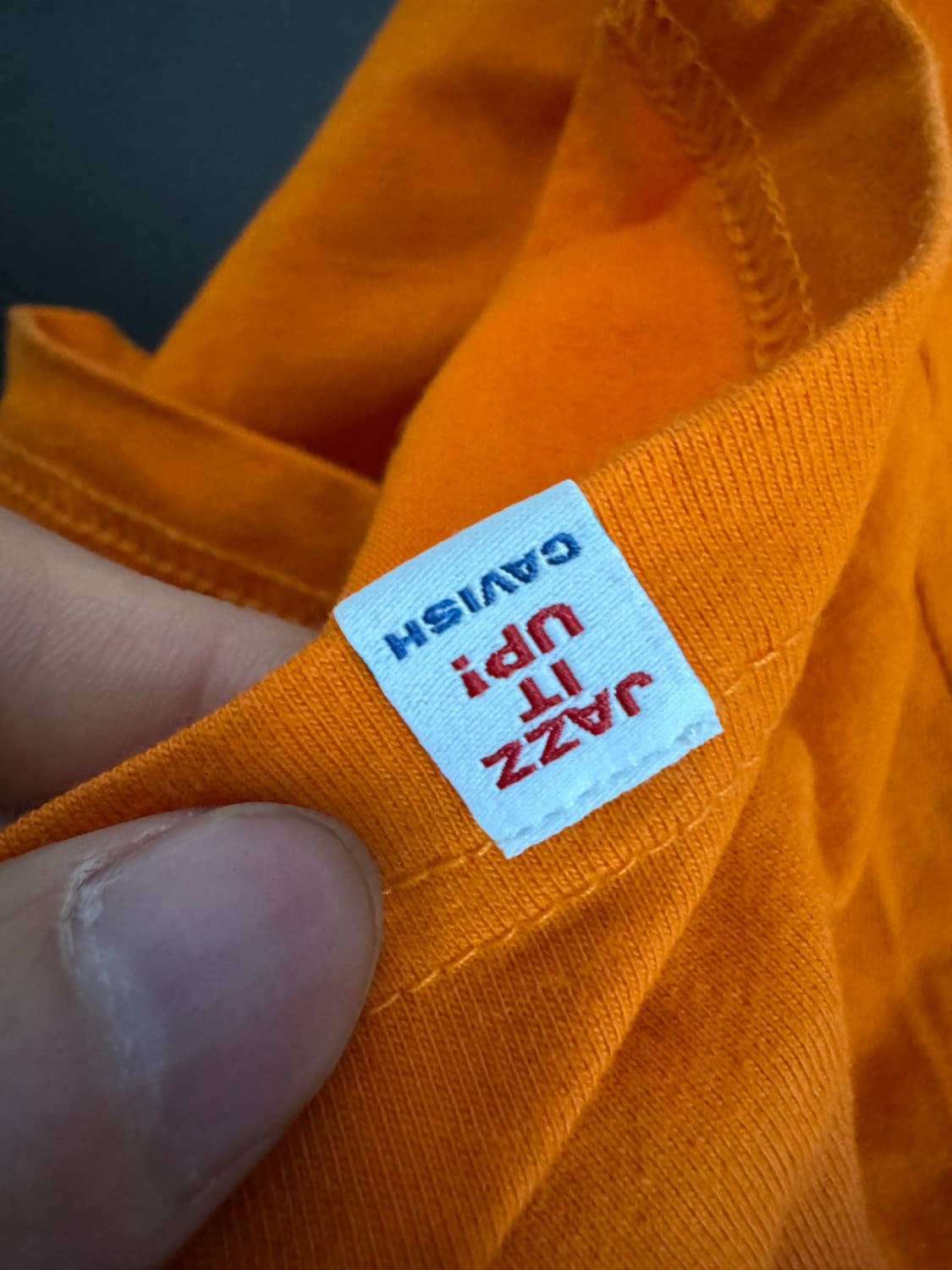 카비시 뒷 프린팅 오렌지 롱슬리브 긴팔 티셔츠 L 상품이미지4