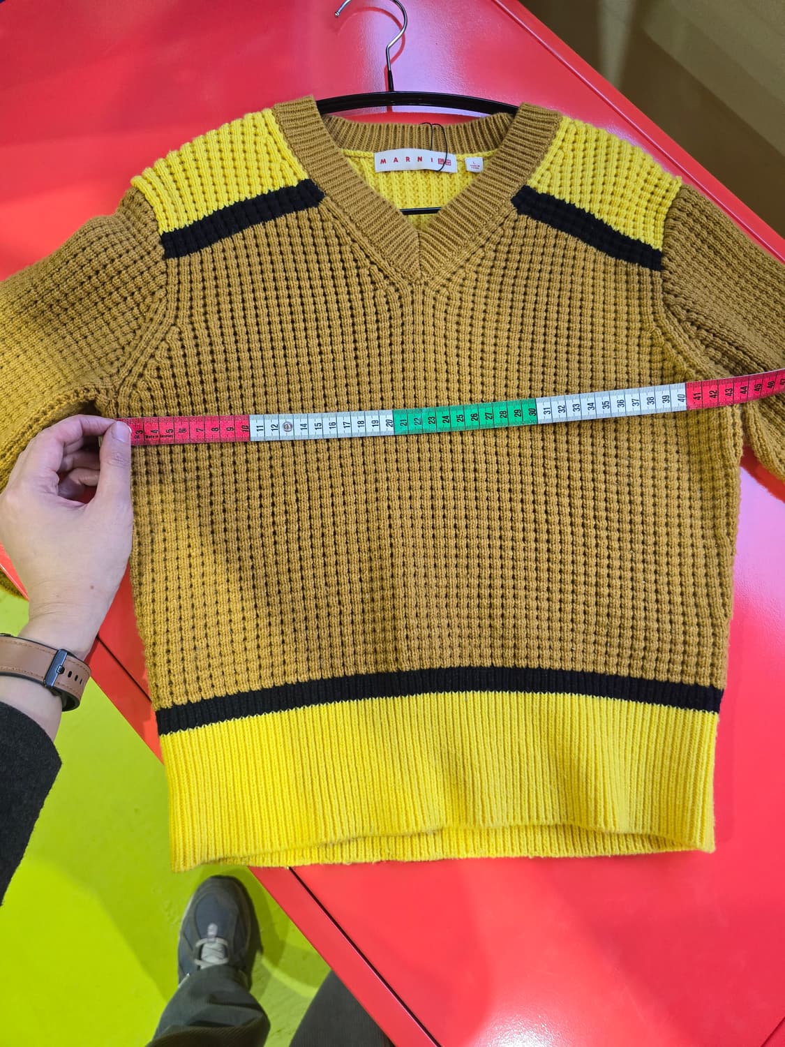 마르니 유니클로 V넥 니트 브라운 옐로우 상품이미지10