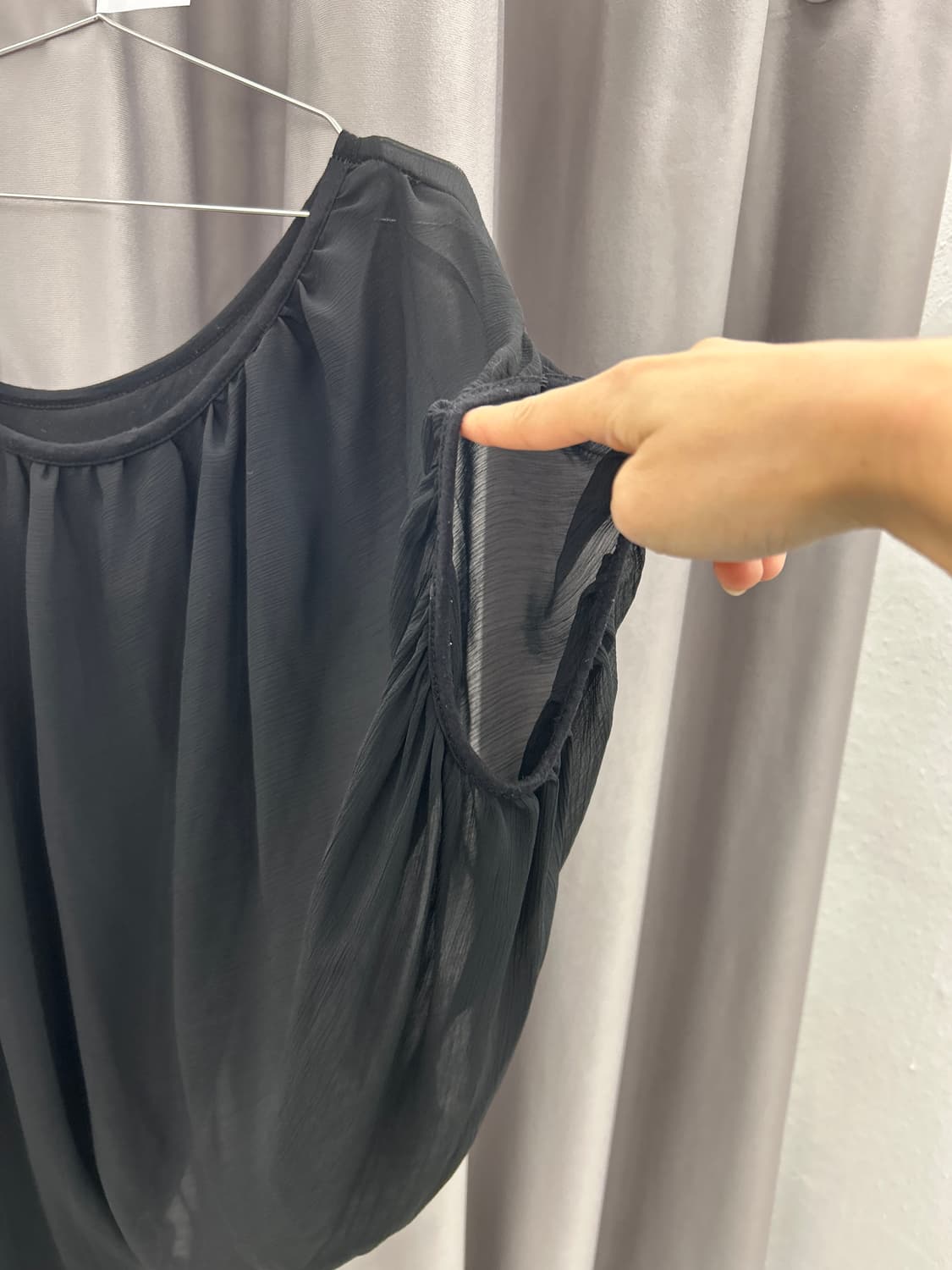 사선 시스루 미니원피스 상품이미지3