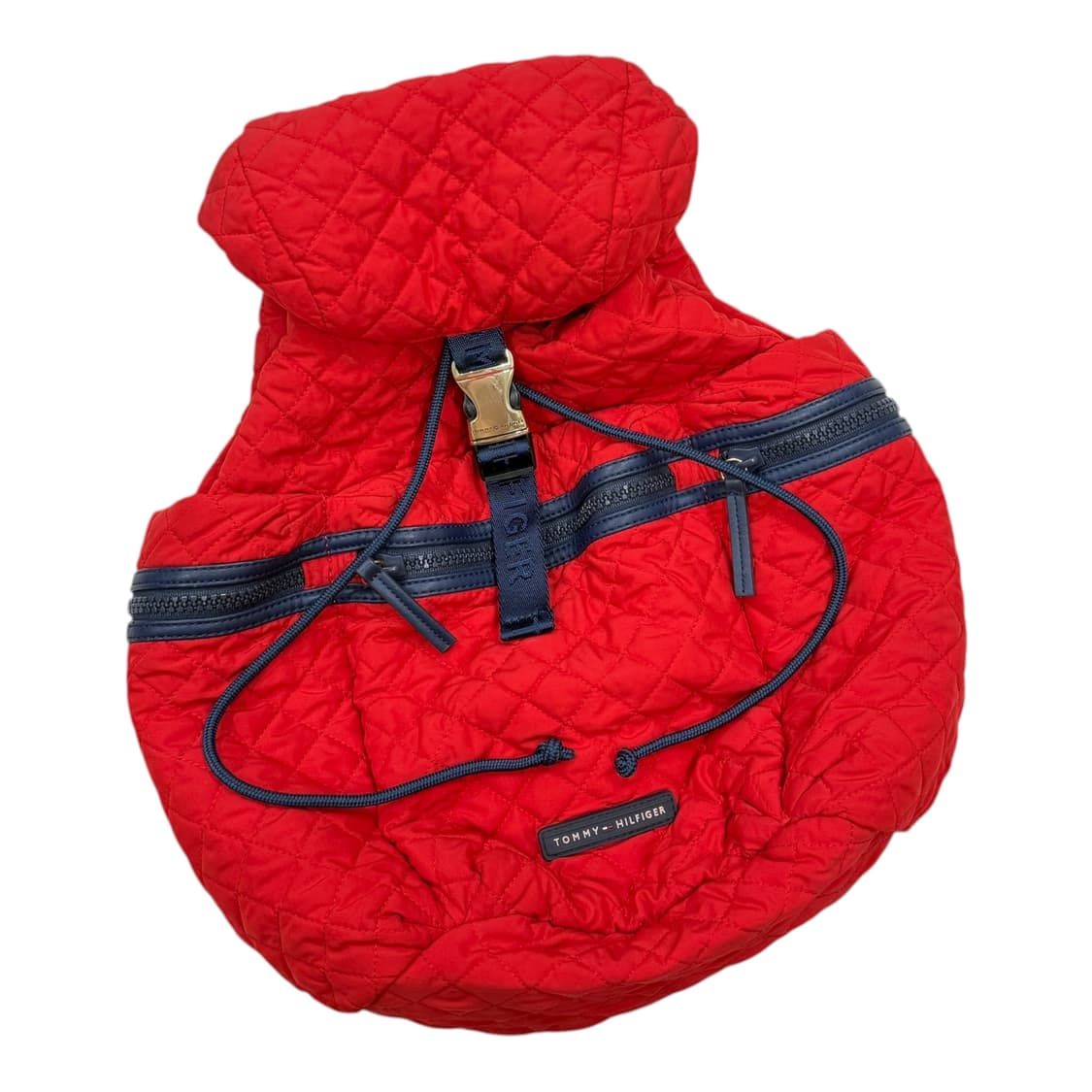 타미힐피거 빈티지 복조리 스트링 퀄팅 포켓 백팩 가방 레드 상품이미지2