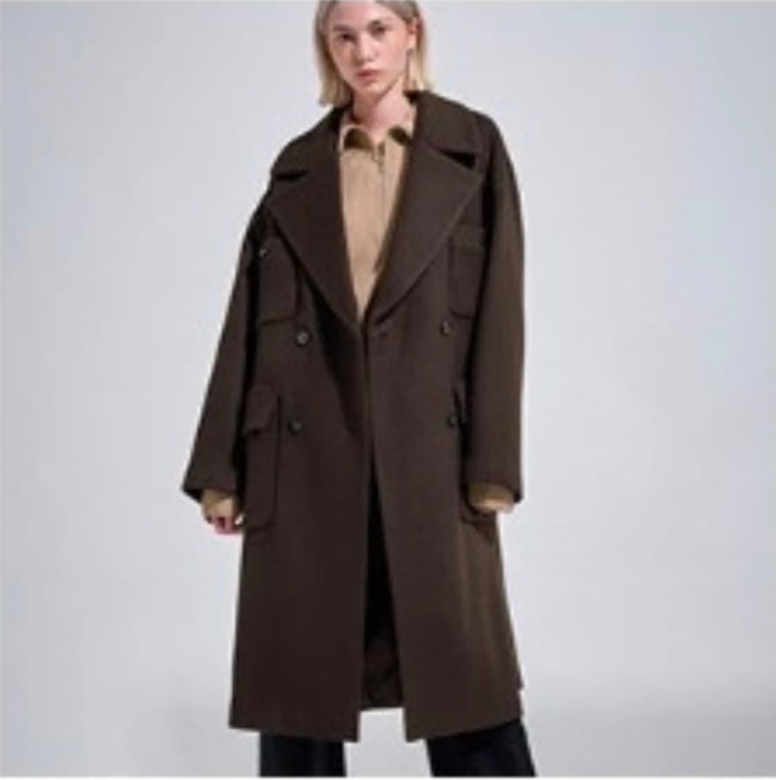 한섬 시스템 2022  캐시미어블렌딩 세미오버핏 코트 M 사이즈 상품이미지1