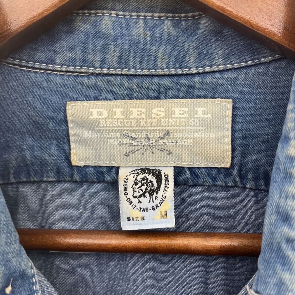 디젤 레트로 빈티지 90's 트러커 워크 데님 셔츠 M C09047 상품이미지5