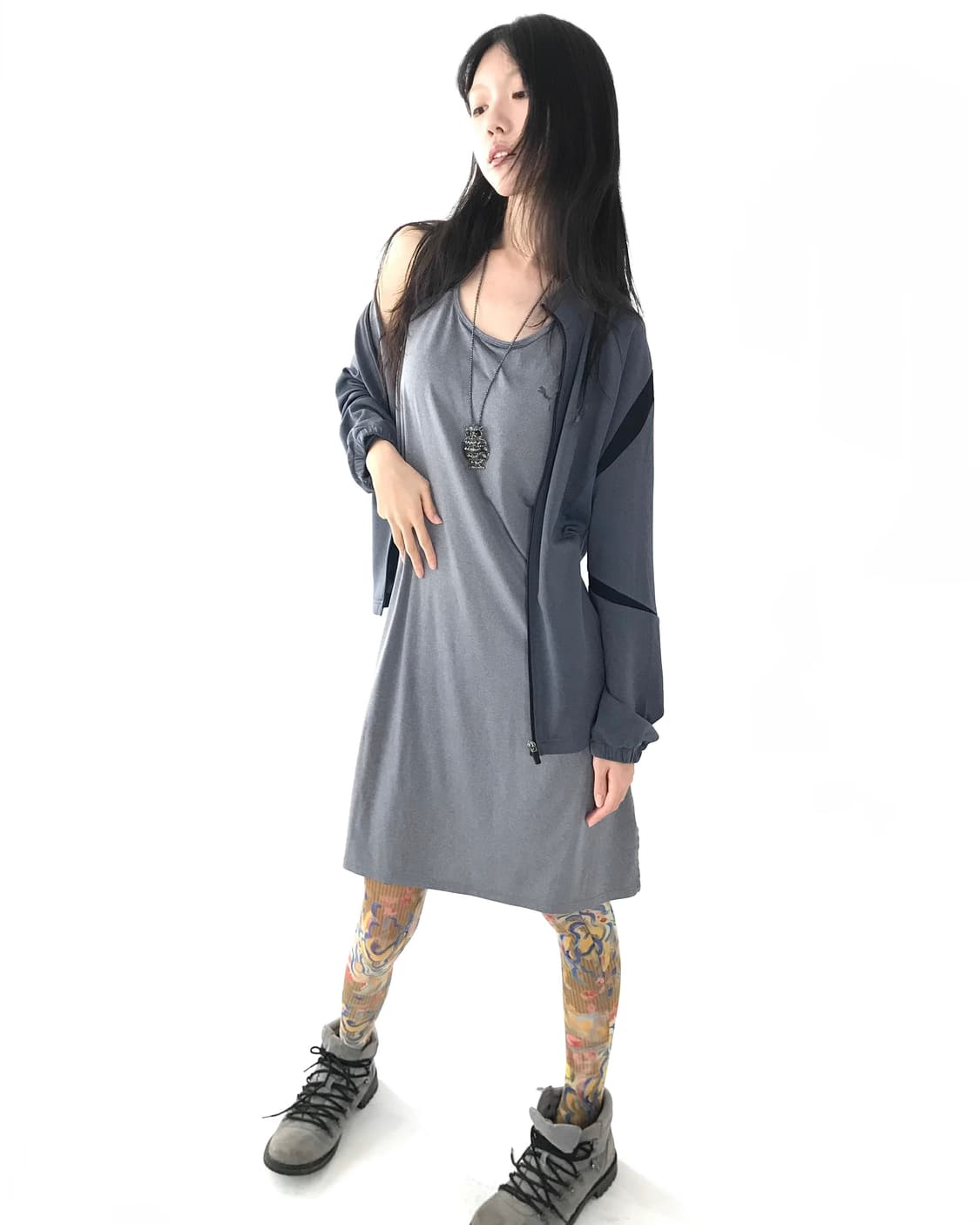 PUMA sporty grey cool jersey onepiece 상품이미지4
