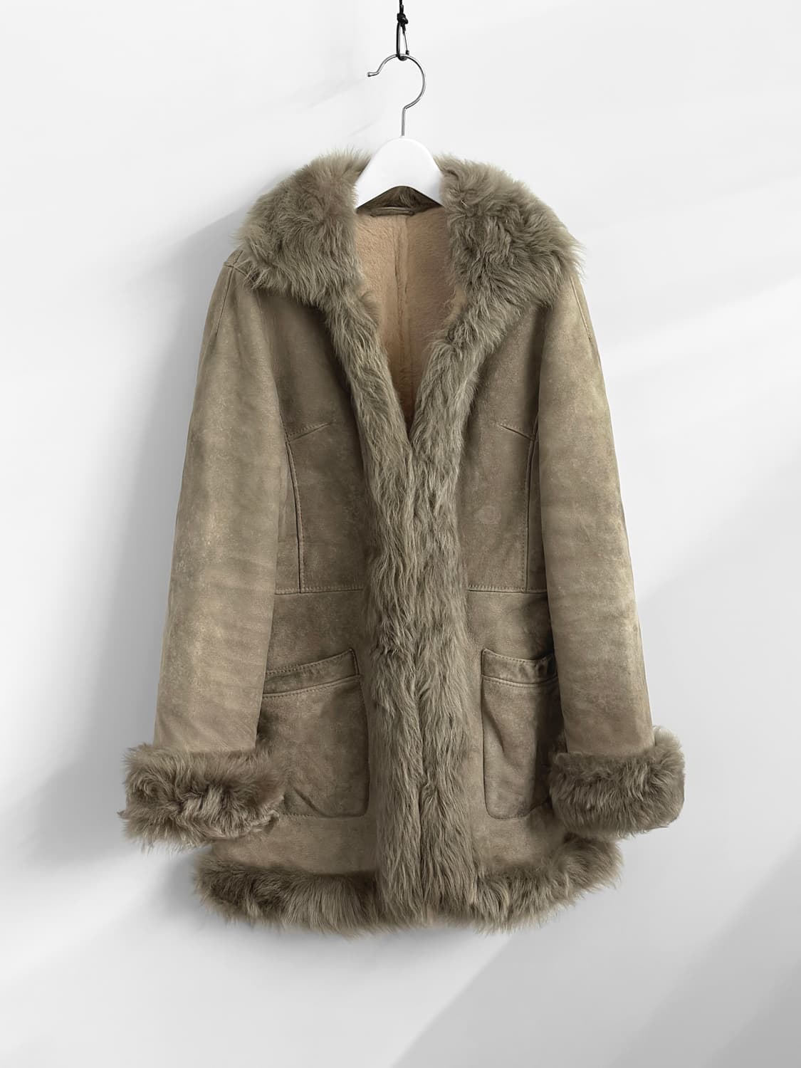 80~90s 빈티지 쉽스킨 시어링 무스탕 코트 상품이미지3