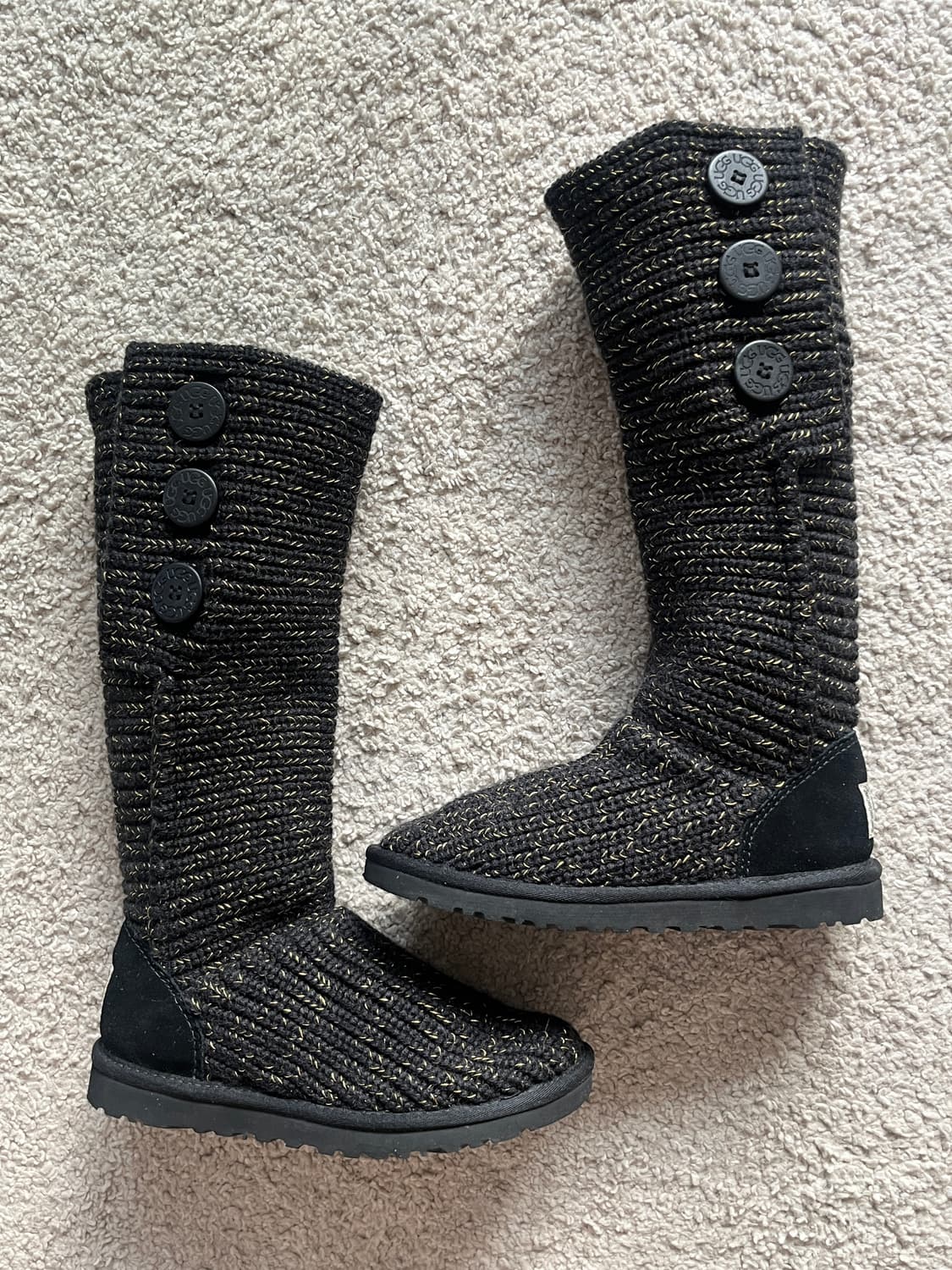 (새상품 희귀템) 어그 니트 카디 부츠 블랙 (230) 상품이미지1