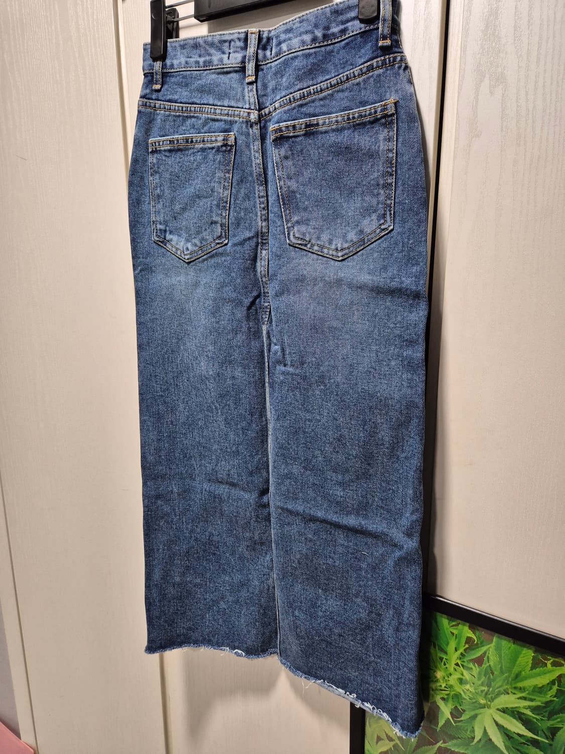 (새상품)vtg 중청 롱 데님 스커트 트임  스커트 상품이미지9