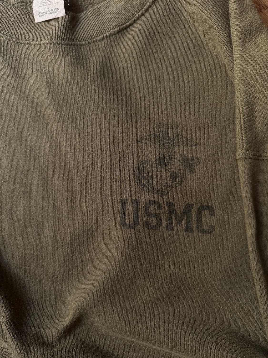 [L]오리지널 USMC Made in USA 올리브그린 스웻셔츠 상품이미지3