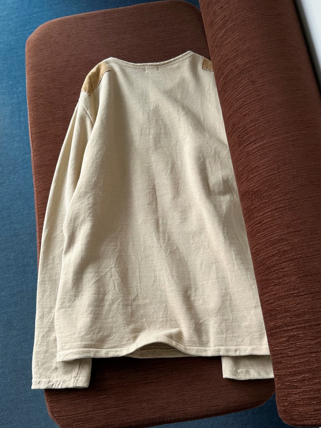 Natural fabric design neck L/S top 상품이미지5