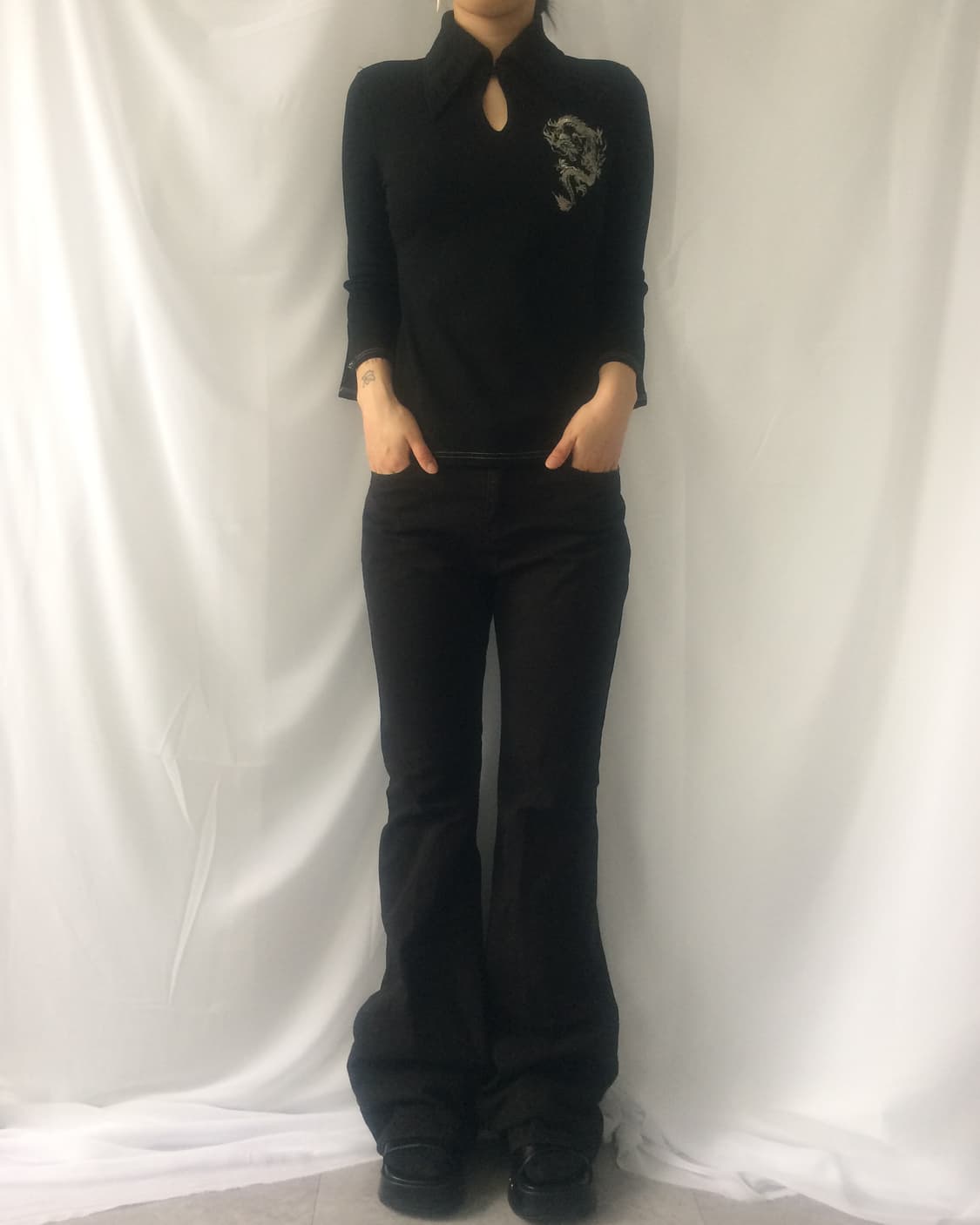 Ozz on dragon needle work shirt top 상품이미지1