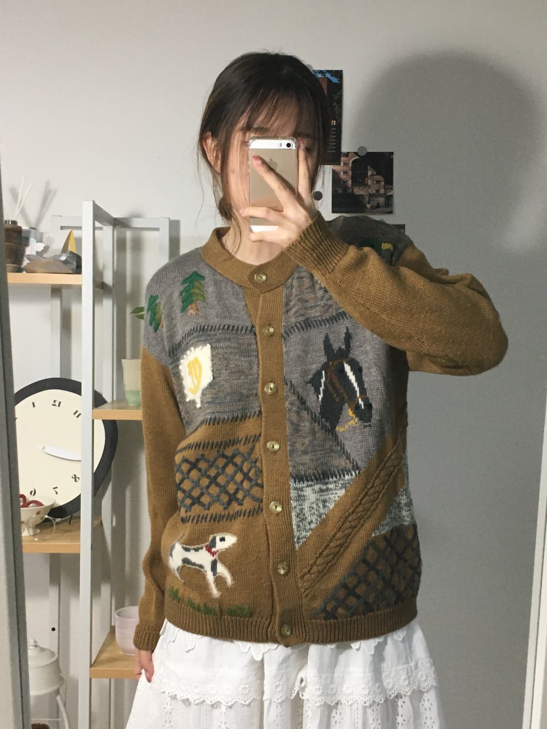 브라운 애니멀 가디건 상품이미지1