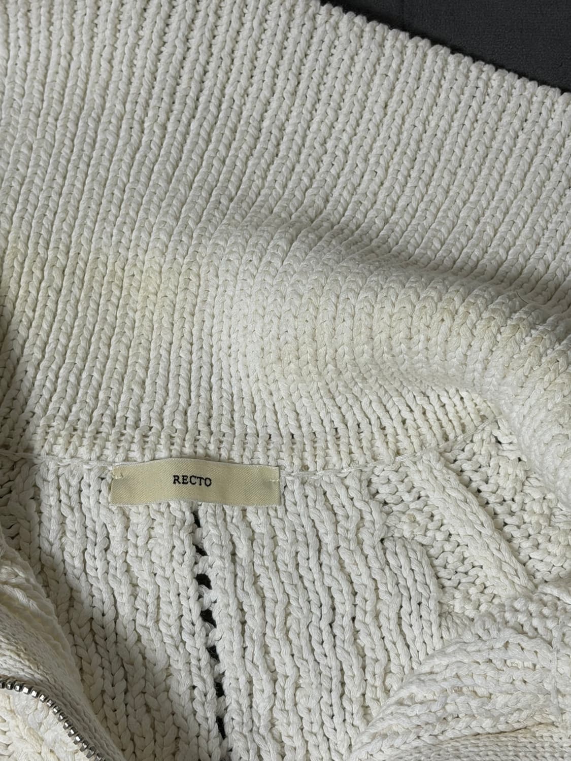 렉토  CABLE ZIP COLLAR KNIT 케이블 니트 집업 상품이미지4