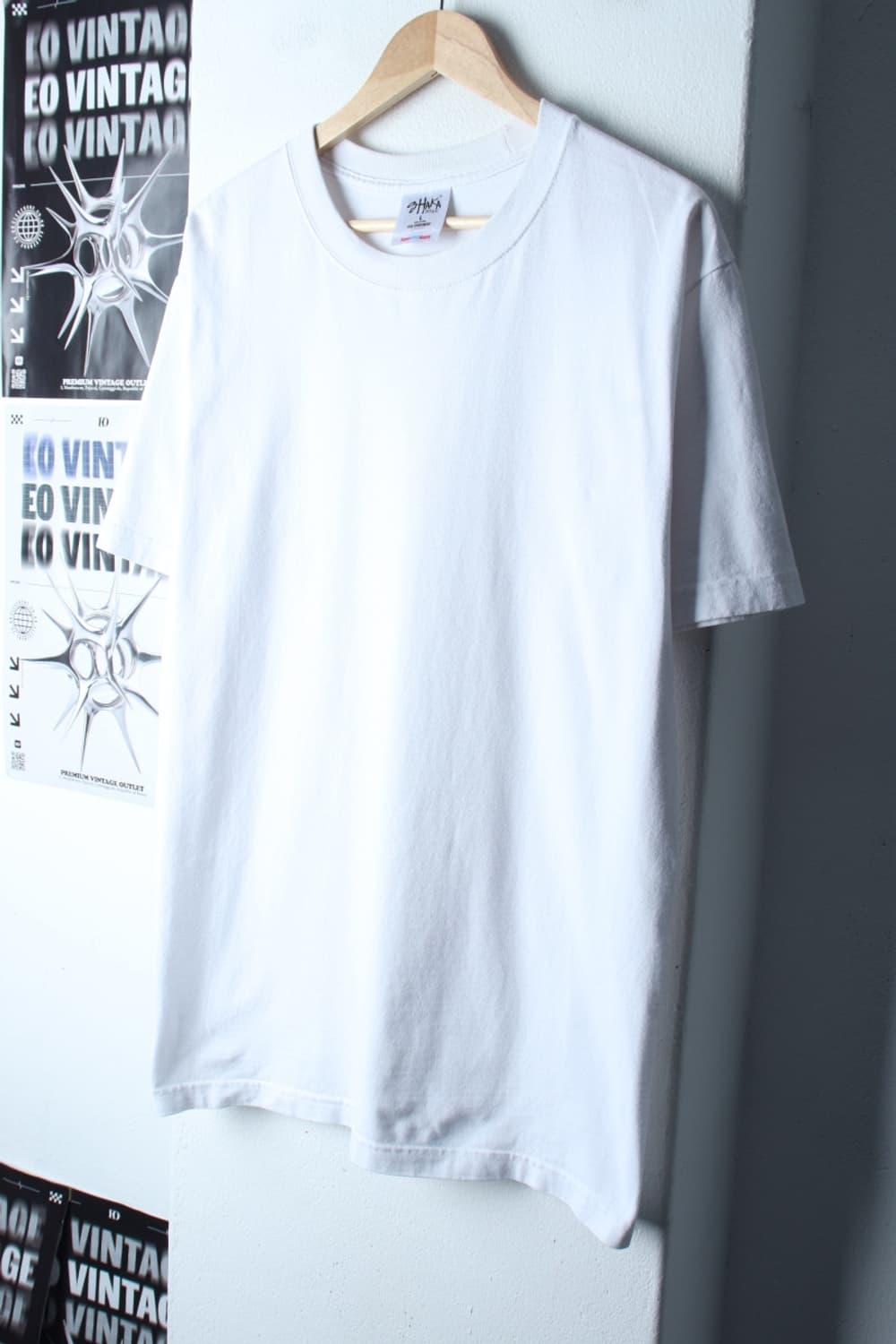 (L-2XL) 샤카웨어 반팔 티셔츠 USA 화이트 무지-7B3C 상품이미지1