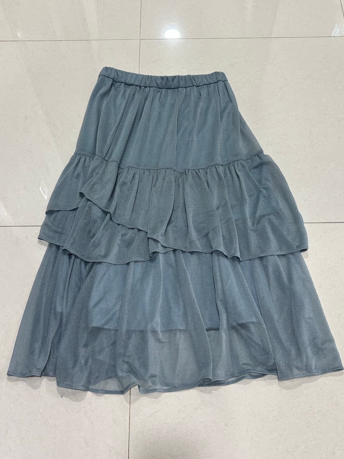 산빈티지 글리터 레이어 포인트 롱스커트 상품이미지3