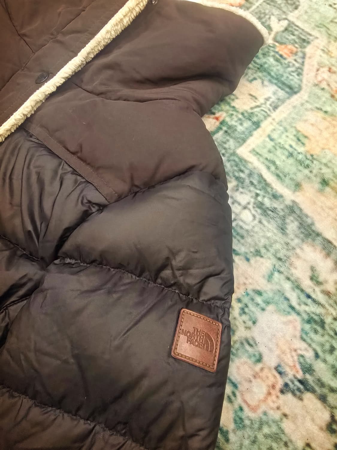 노스페이스 여성용 브라운 롱 다운 패딩 상품이미지5