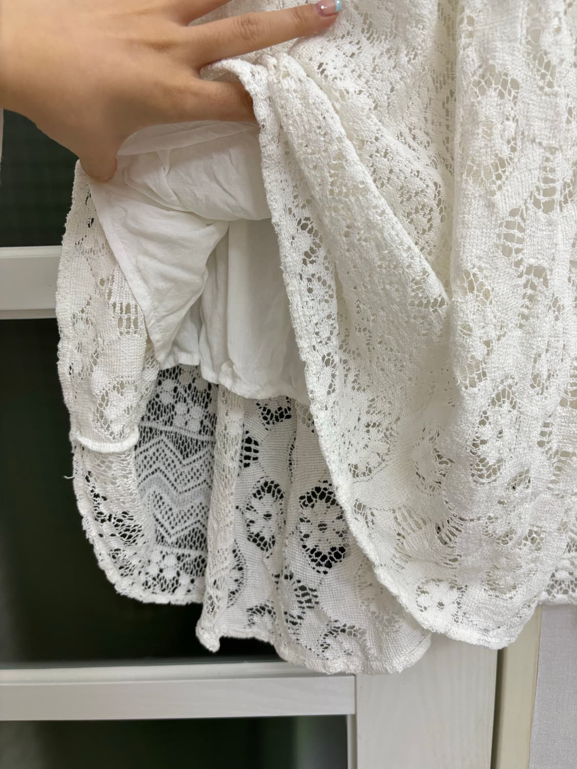 화이트 크로쉐 롱 스커트 상품이미지9