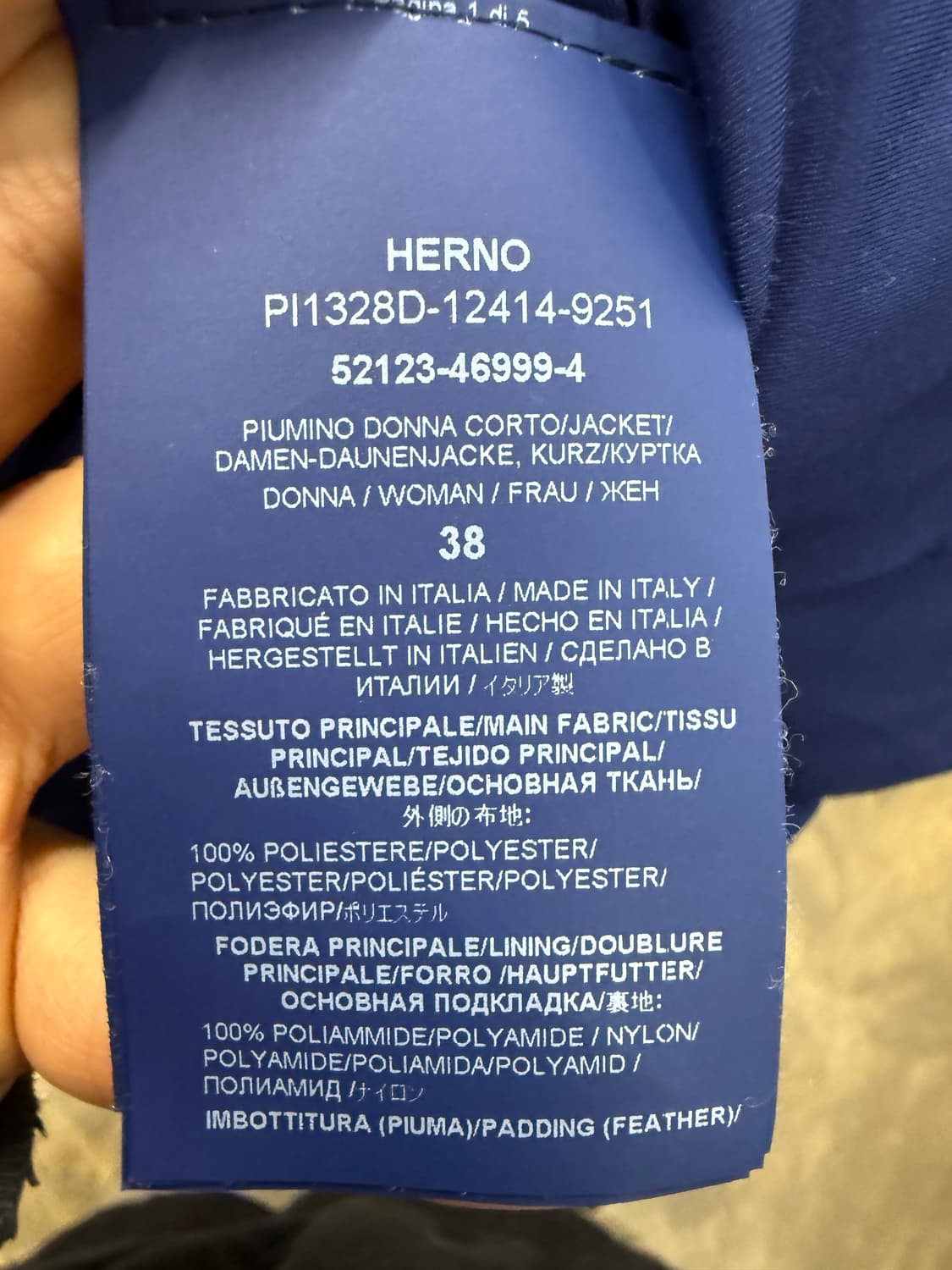HERNO 에르노 정품 네이비 푸퍼 패딩 38 상품이미지7