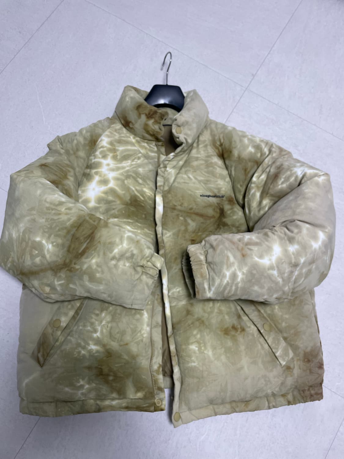 나이스고스트클럽 덕다운 패딩 베이지 L 베이지 상품이미지1