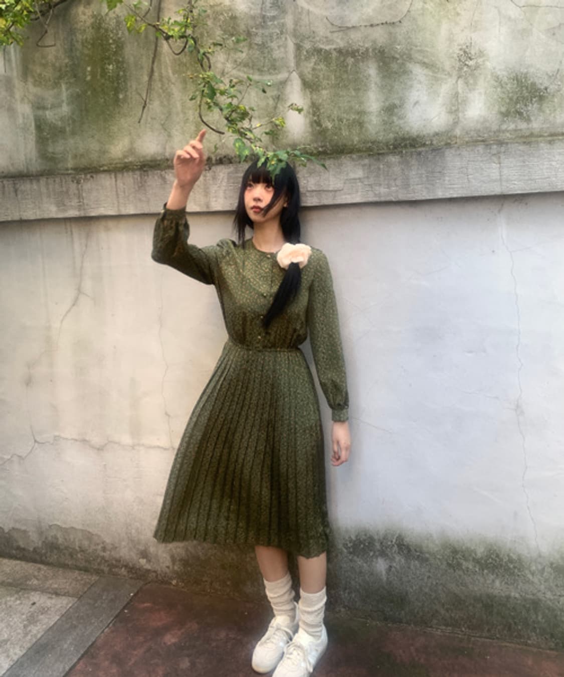 China Collar Gold Button Dress 상품이미지1