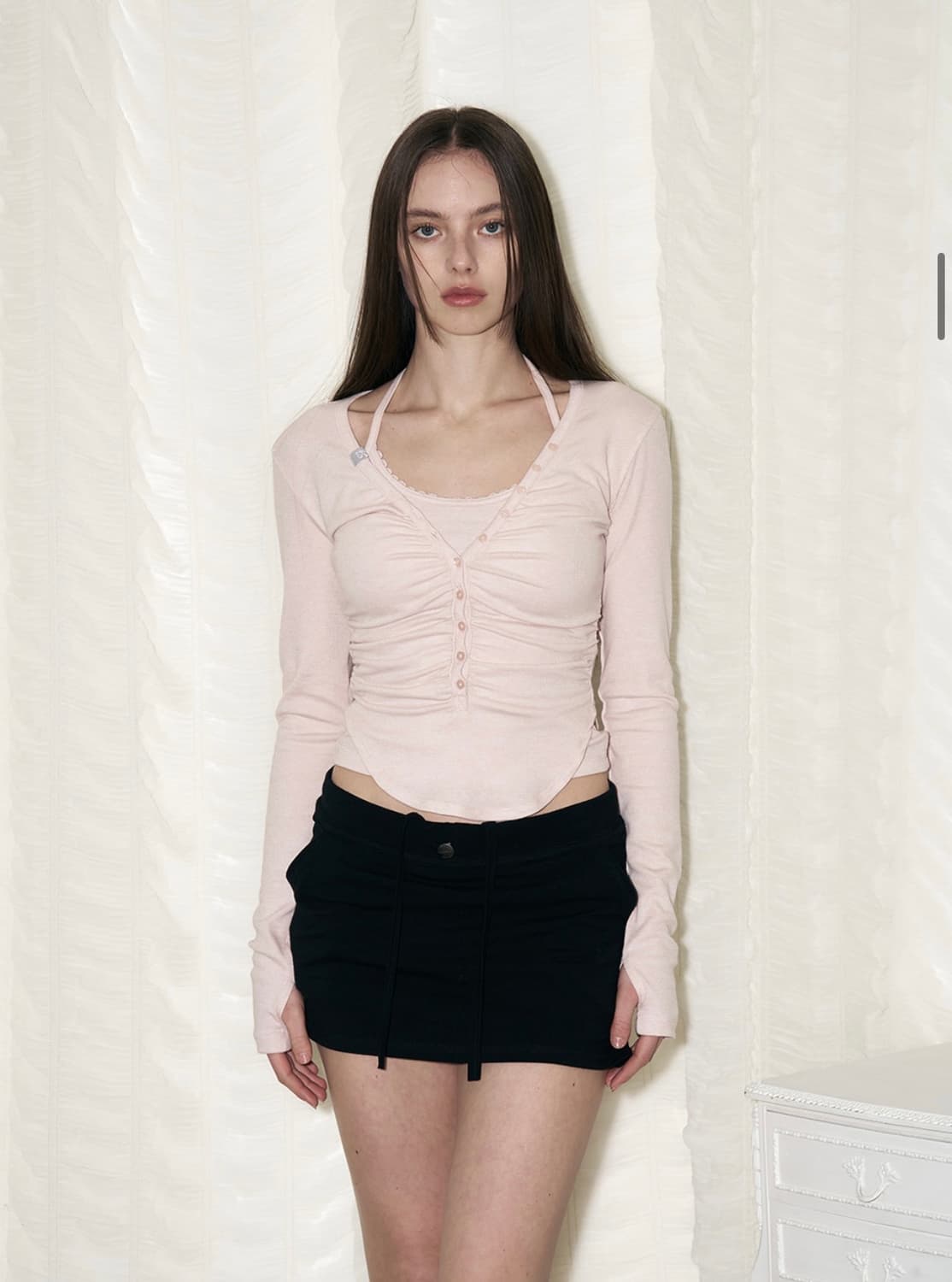 플리즈노팔로우 니나탑+안젤라나시 핑크 세트 상품이미지2