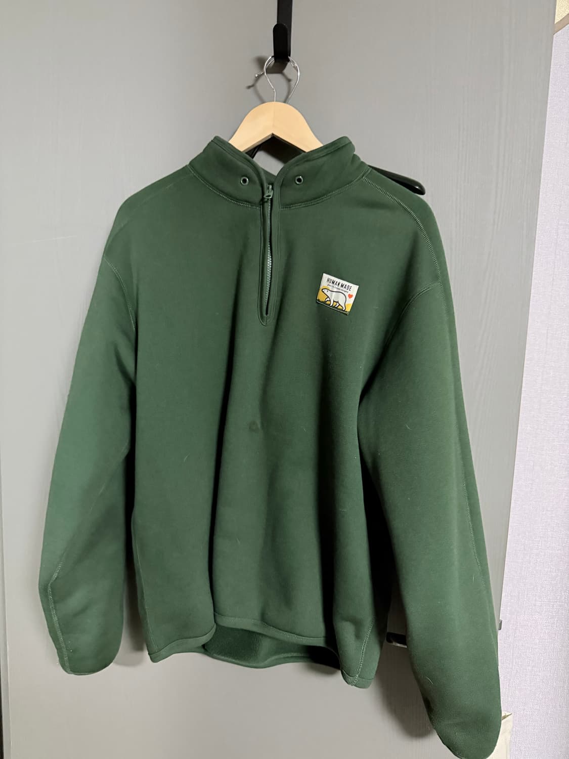 XL) 휴먼메이드 하프집 스웻 그린 상품이미지1