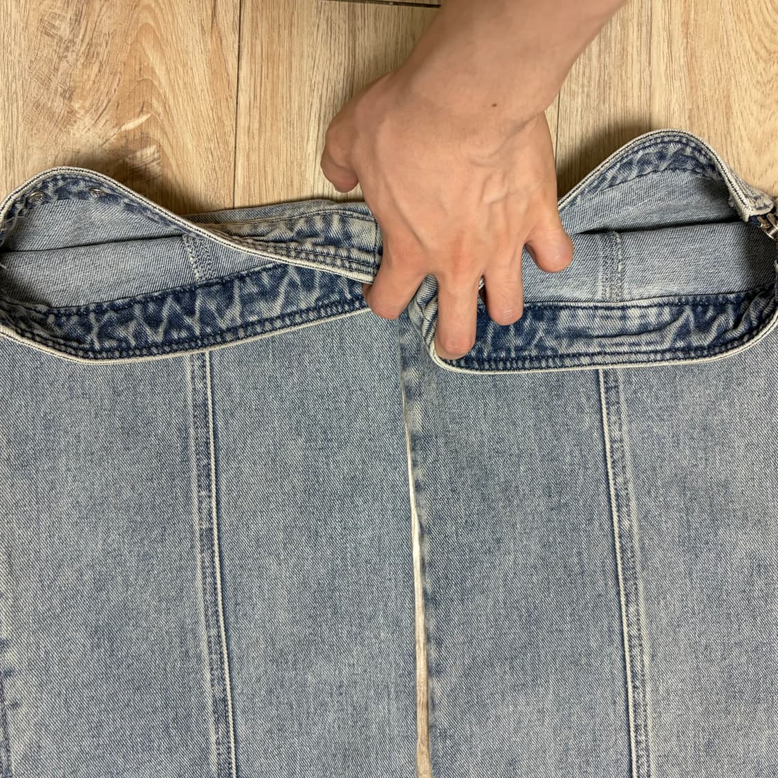 앤더슨벨 워시드블루 와이드레그 지퍼진 29 상품이미지9