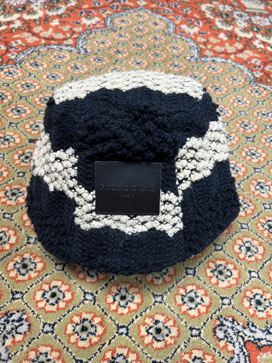 [OS] 포에지담 니트 버킷햇 블랙 화이트 상품이미지2