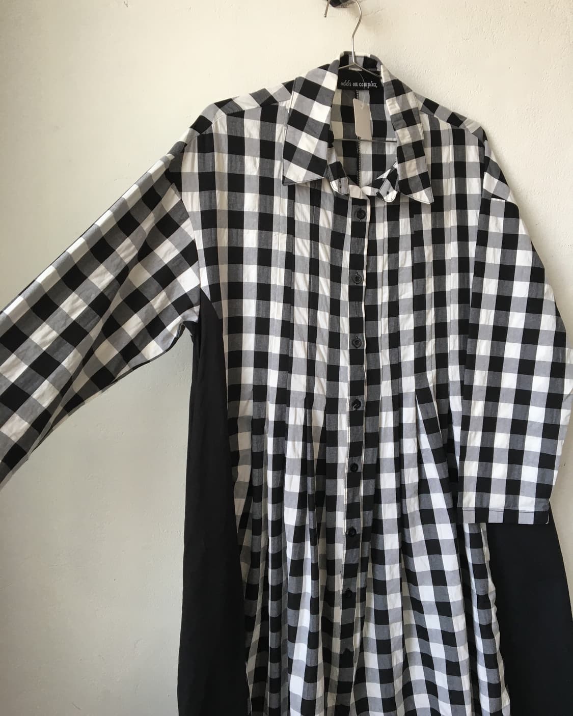 Flare line point check pattern shirt lon 상품이미지5