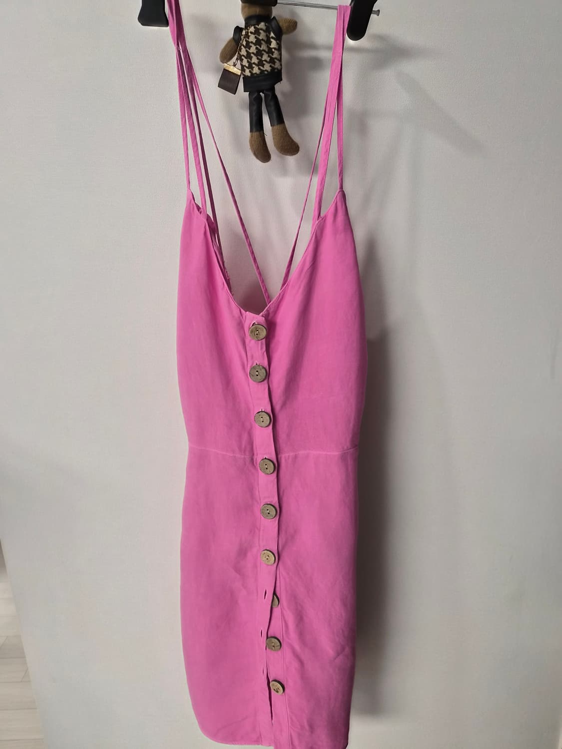 [ZARA] 자라 린넨 블렌드 백 크로스 미니 원피스 (Rosa) 상품이미지8