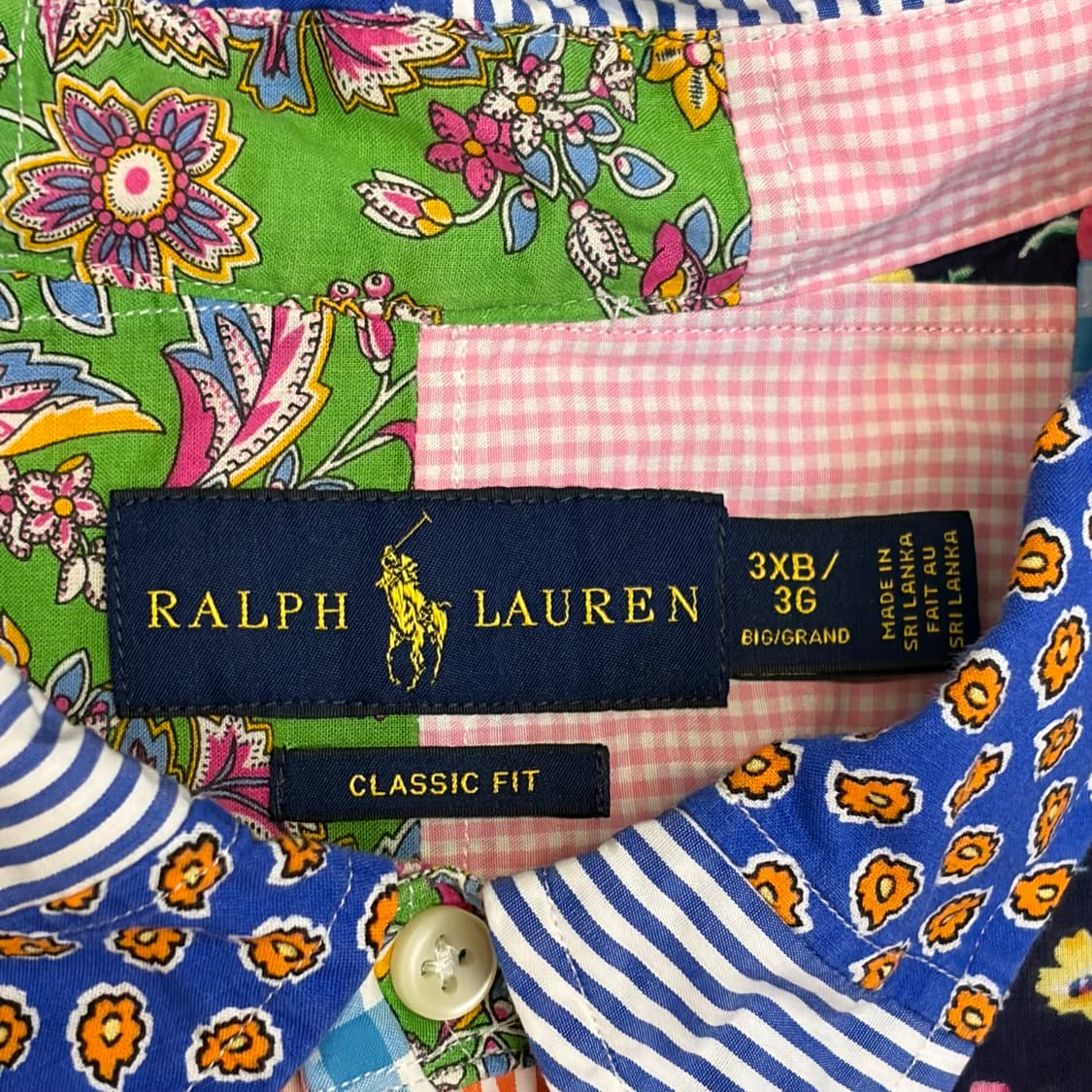 새상품급 미국 빈티지 폴로랄프로렌 패치워크 빅사이즈 오버핏 셔츠 상품이미지5