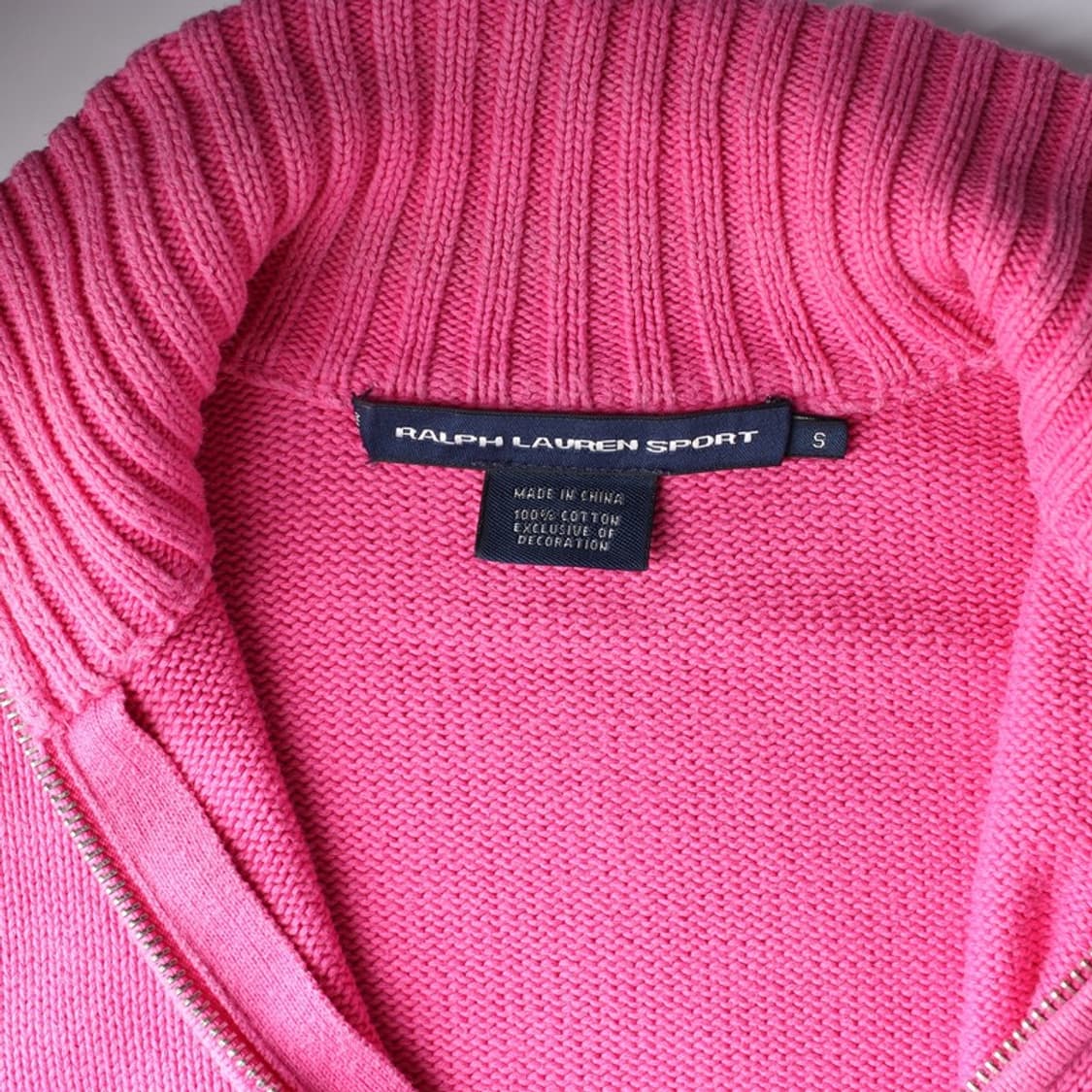랄프로렌 스포츠 핑크 코튼 집업 가디건 S 상품이미지5
