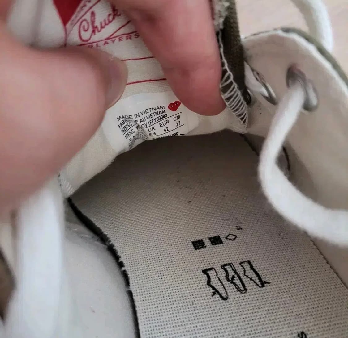 꼼데가르송x척테일러 콜라보 로우 카키 270 상품이미지3