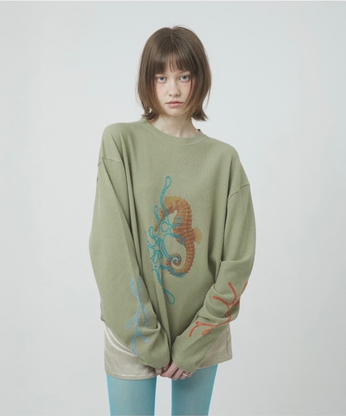 SEA HORSE LONG SLEEVE [LIGHT GREEN] 상품이미지1