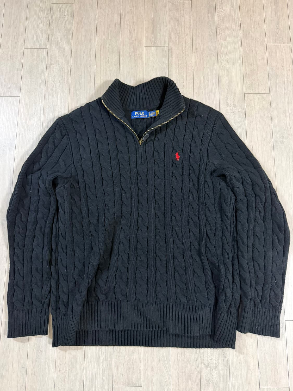 폴로 쿼터집업 케이블 니트 24FW 상품이미지1