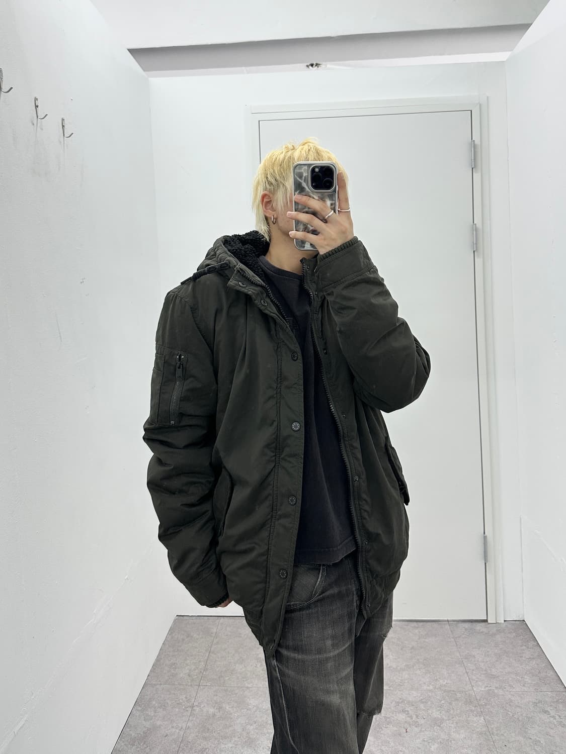 Bershka vintage khaki ma-1 jacket 상품이미지4