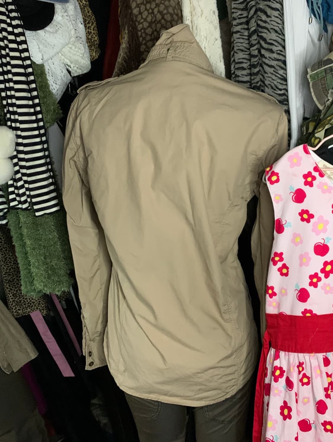 y2k 그런지 베이지 카고 버클 셔츠 상품이미지3