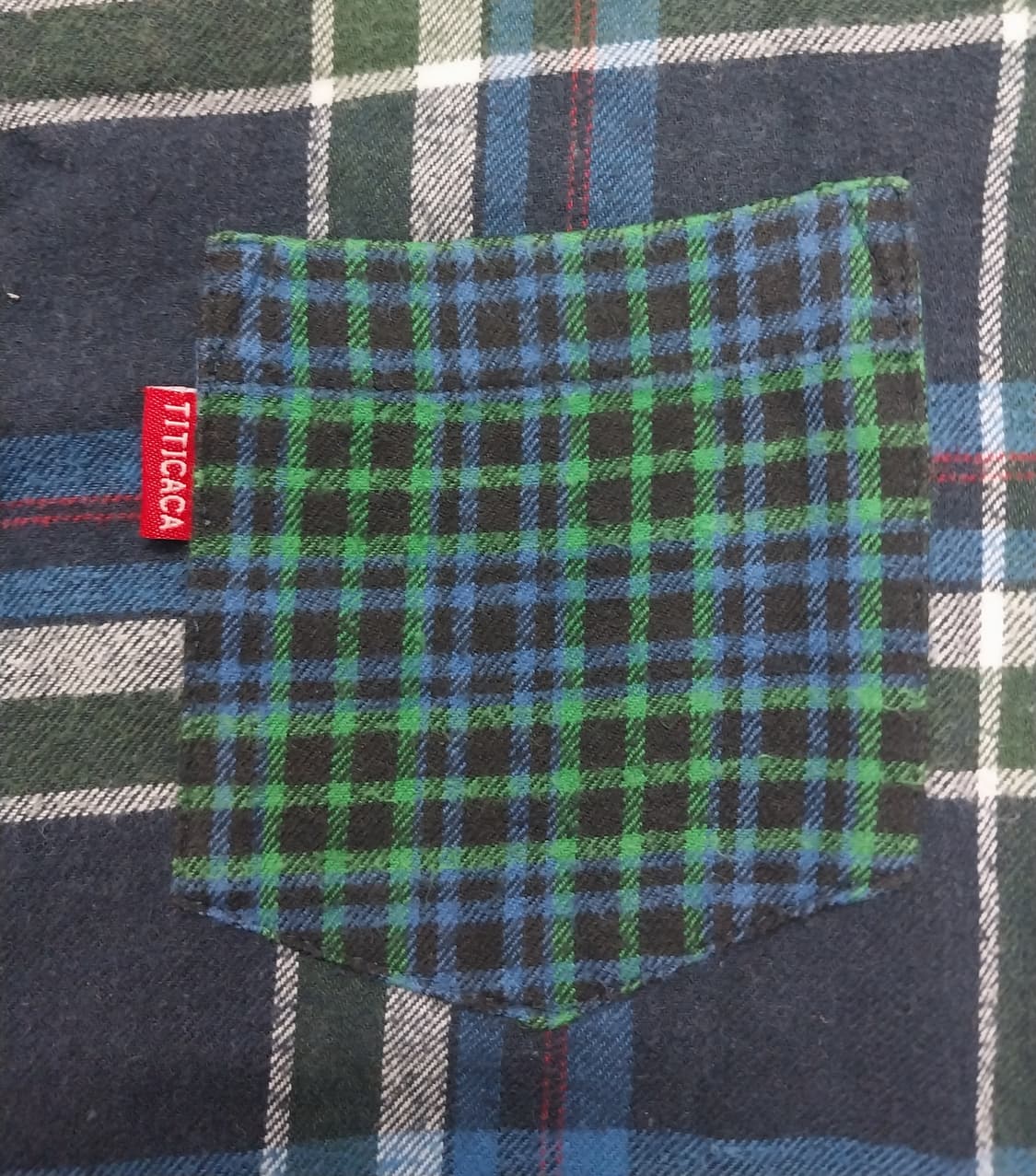 tititicaca 티티카카 패치워크 체크 롱 셔츠 M 상품이미지3