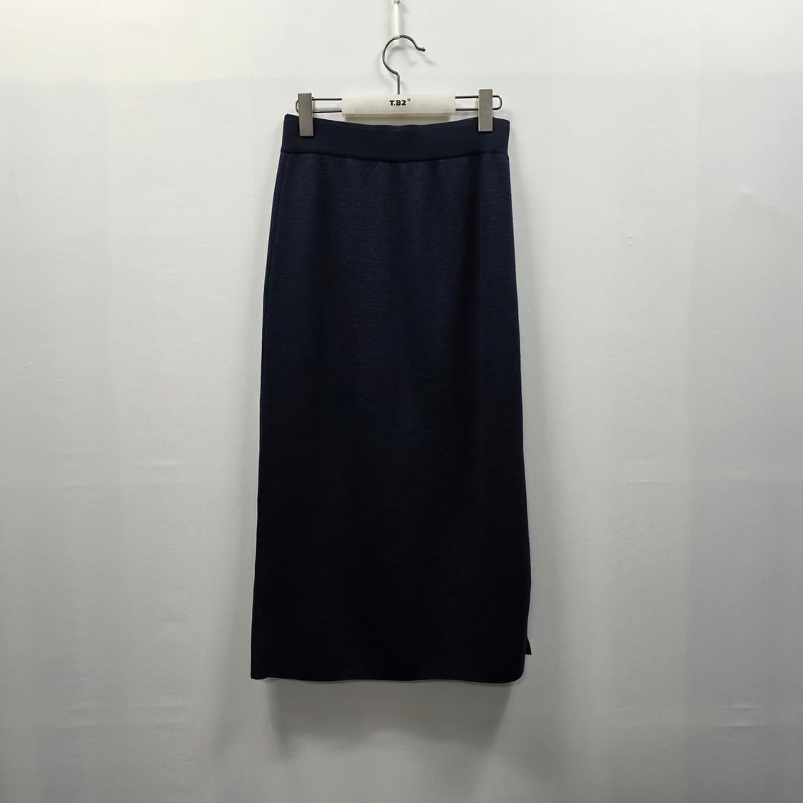 1180 시스템 한섬 네이비 니트 롱 스커트 버튼 디테일 상품이미지2