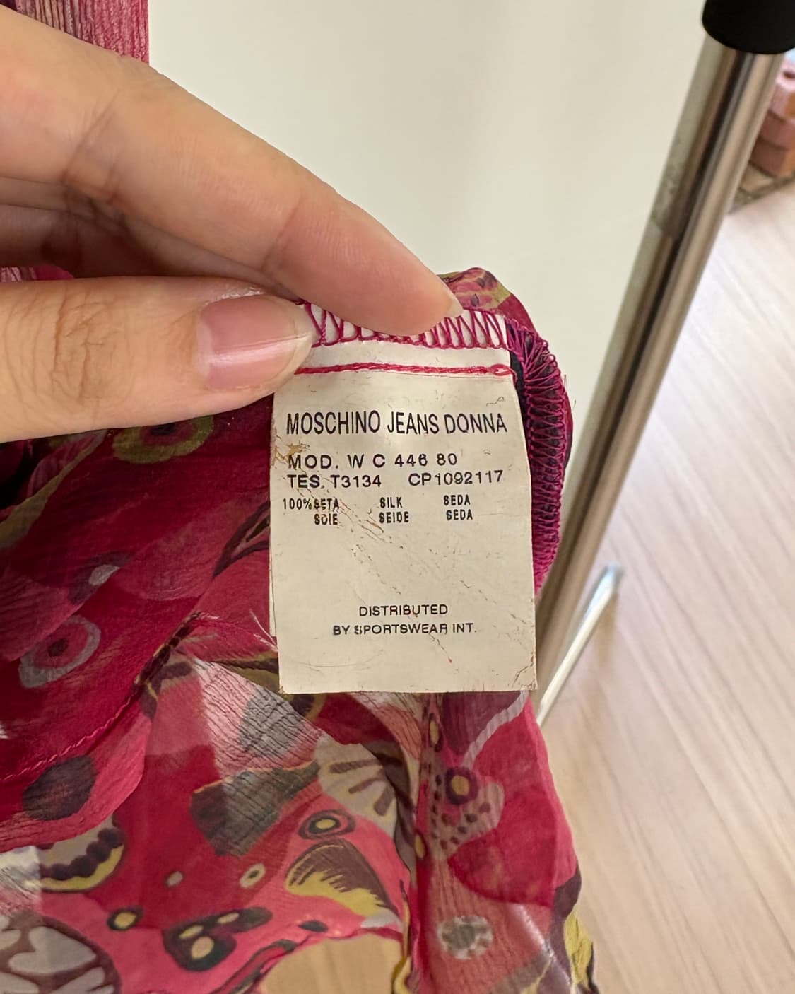 모스키노 진스 핑크 그래픽 실크 시어 블라우스 상품이미지8