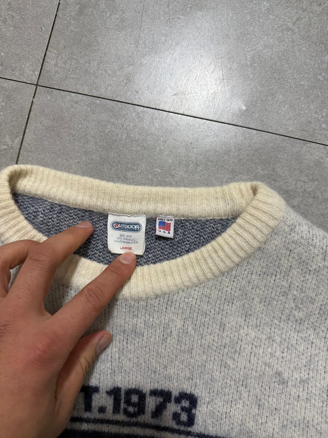 아웃도어  램스울  블랜디드  오버사이즈  니트 100size   상품이미지3