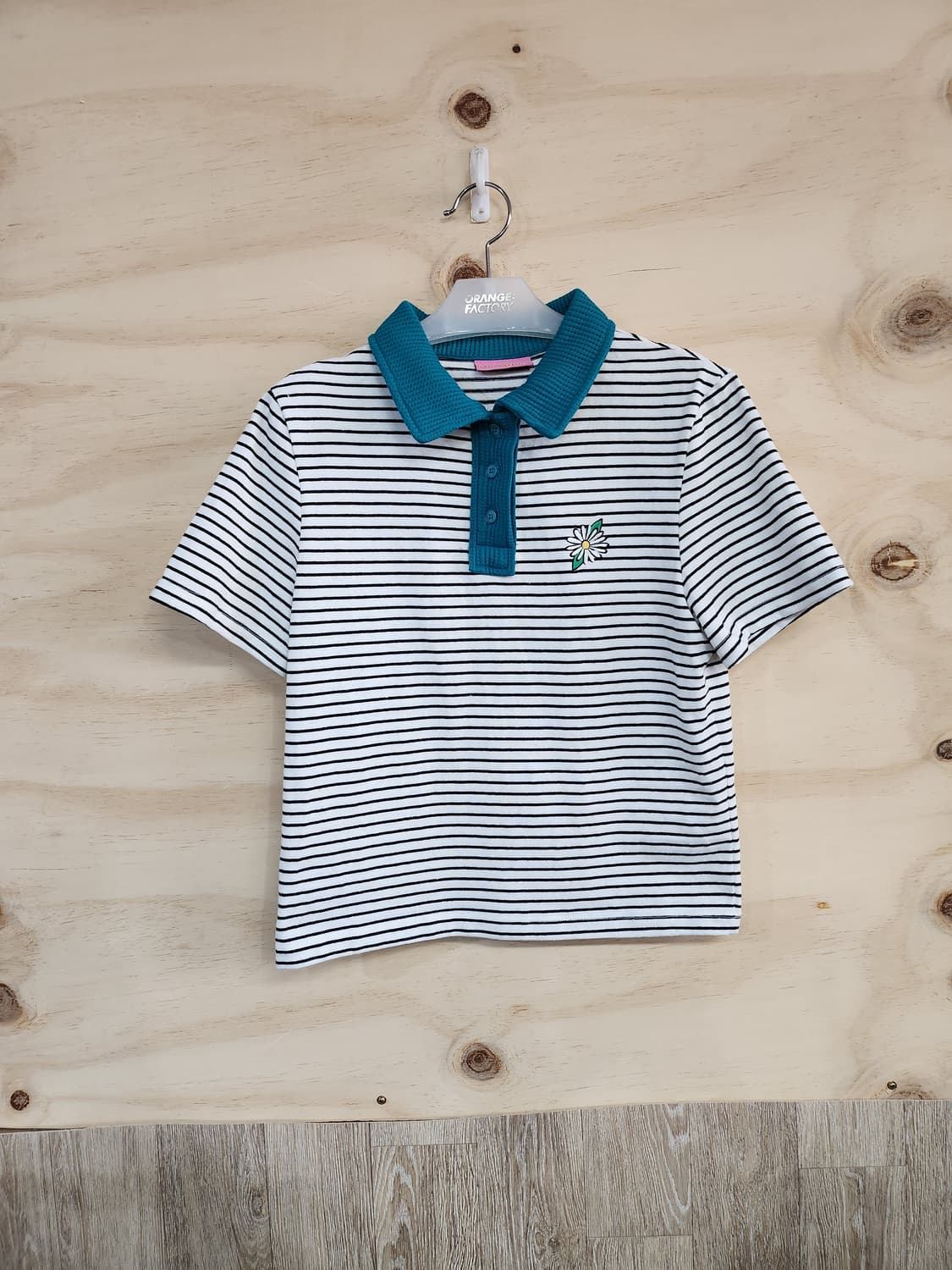 1062) CLUMPPY 스트라이프 카라 반팔티 상품이미지1