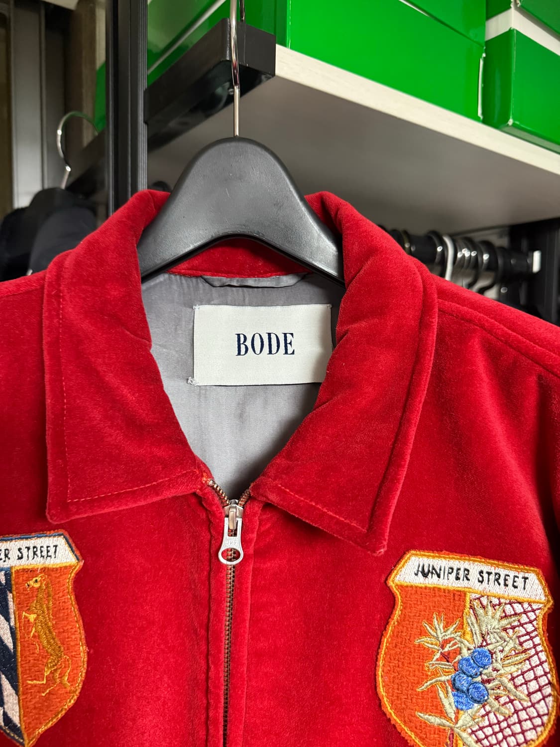 [L] BODE 보디 수베니어 윈햄 스웨이드 블루종 자켓 상품이미지5