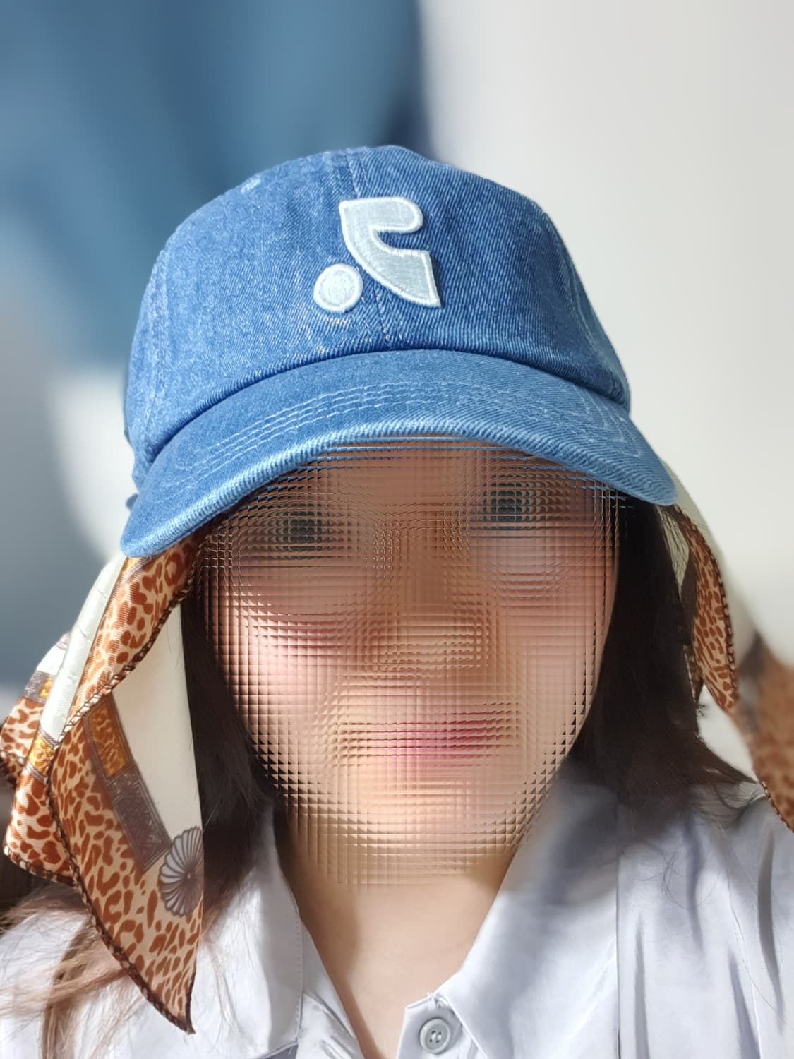 화이트 블루 진청 레스트앤레크레이션 데님 볼캡 모자   상품이미지9