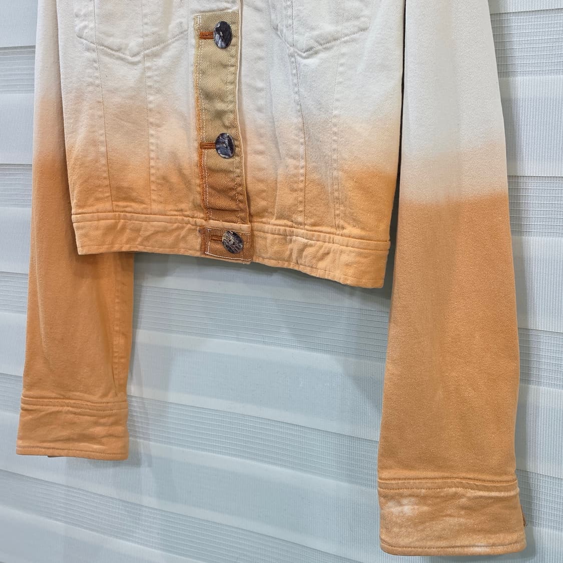 츠모리 치사토 배색 데님 크롭 자켓- 우먼M 상품이미지4